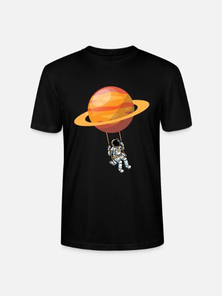 Astronaut Swing Planet Space - Stanley/Stella CRAFTER Unisex Organic T-Shirt - black