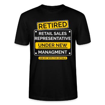 Retail Representative Retirement - Stanley/Stella CRAFTER Unisex Organic T-Shirt - black - Front - Alina (178cm) & Michal (187cm)
