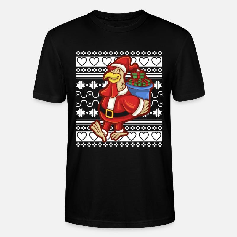Pull de Noël moche Tshirt Canard de Noël - T-shirt bio CRAFTER Stanley Stella Unisexe - noir