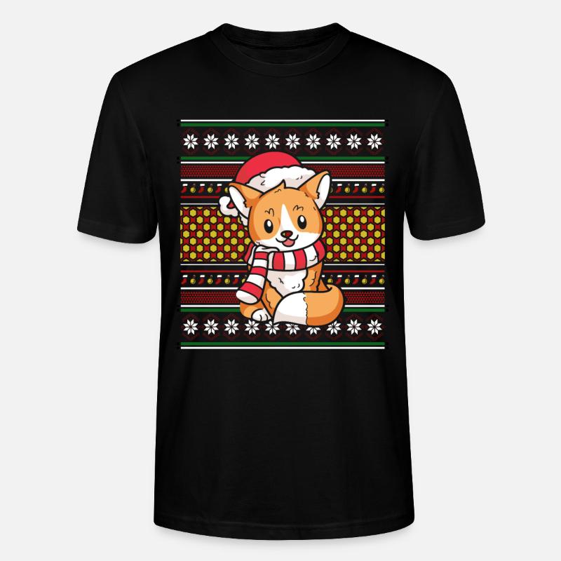 Moche pull de Noël Tshirt Renard de Noël - T-shirt bio CRAFTER Stanley Stella Unisexe - noir