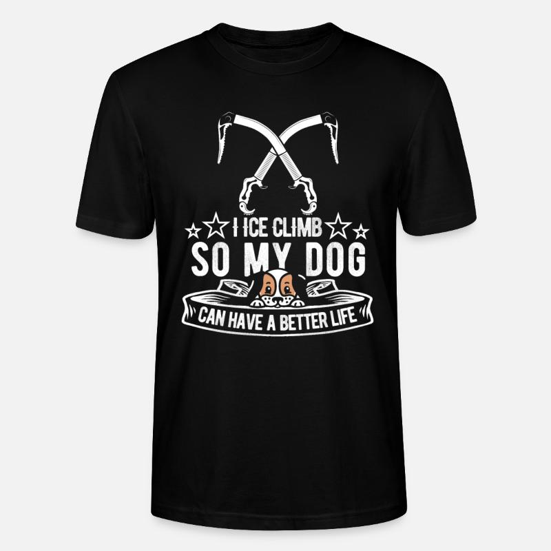 Eisklettern Hund - Stanley/Stella Unisex Bio-T-Shirt CRAFTER - Schwarz