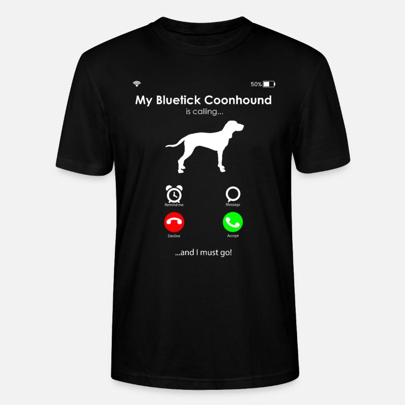 Bluetick Coonhound Chien - T-shirt bio CRAFTER Stanley Stella Unisexe - noir