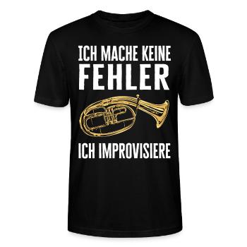 Tenorhorn Tenorhornist Horn Instrument - Stanley/Stella Unisex Bio-T-Shirt CRAFTER - Schwarz - Vorne - Alina (178cm) & Michal (187cm)