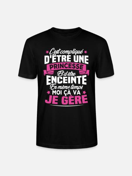 Une Princesse et Enceinte - T-shirt bio CRAFTER Stanley Stella Unisexe - noir