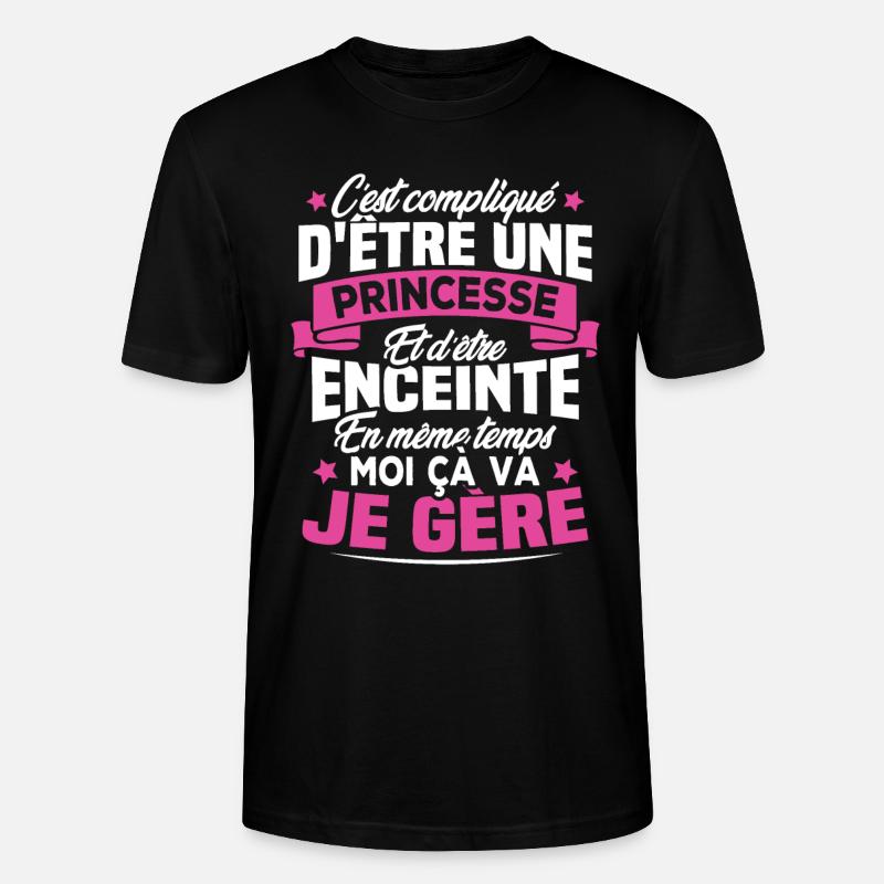 Une Princesse et Enceinte - T-shirt bio CRAFTER Stanley Stella Unisexe - noir