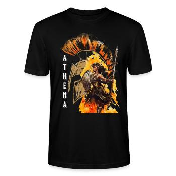 Athena Goddess Of Wisdom Greek Mythology - Stanley/Stella Unisex Bio-T-Shirt CRAFTER - Schwarz - Vorne - Alina (178cm) & Michal (187cm)