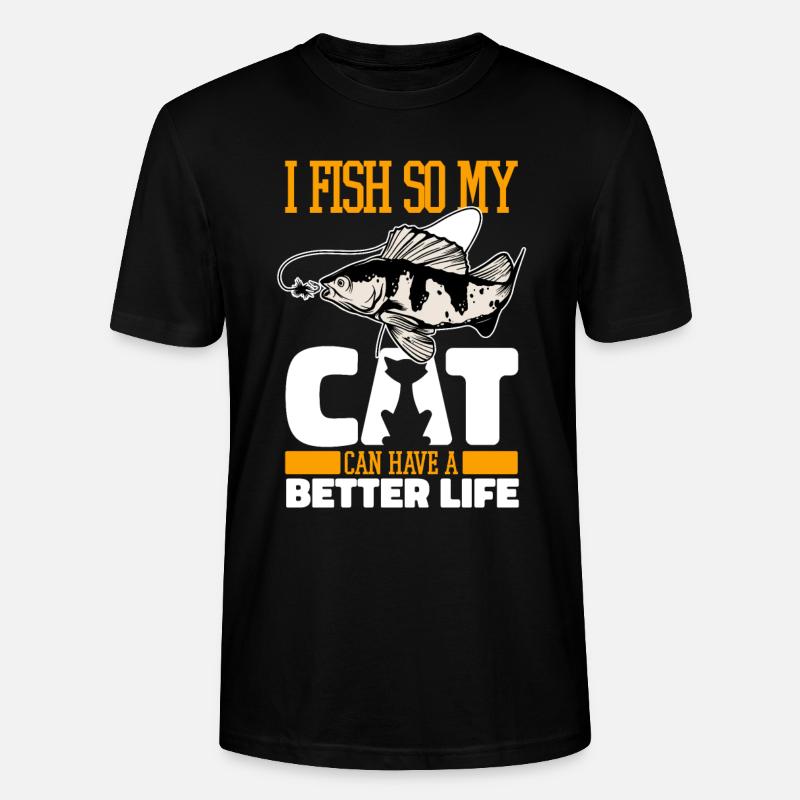 Pêcheur Chat de pêche - T-shirt bio CRAFTER Stanley Stella Unisexe - noir
