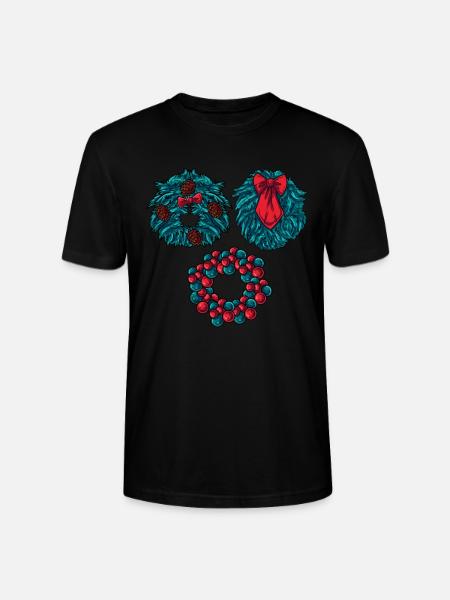 Drei verschiedene Weihnachtskränze - Stanley/Stella Unisex Bio-T-Shirt CRAFTER - Schwarz