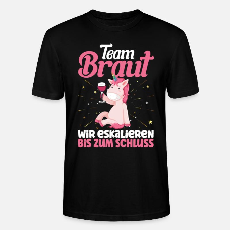 Team Braut Einhorn - Stanley/Stella Unisex Bio-T-Shirt CRAFTER - Schwarz
