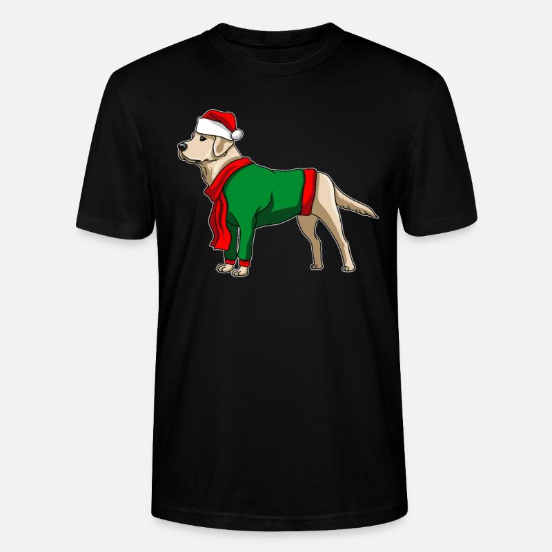 Labrador mit Weihnachtsmütze Weihnachtskostüm - Stanley/Stella Unisex Bio-T-Shirt CRAFTER - Schwarz