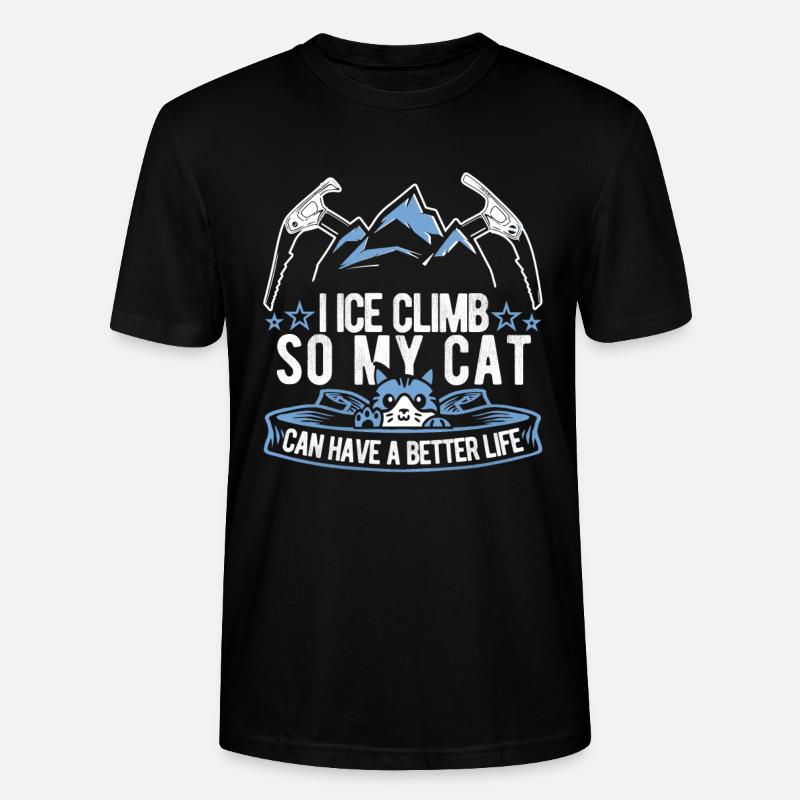 Chat grimpant sur glace - T-shirt bio CRAFTER Stanley Stella Unisexe - noir