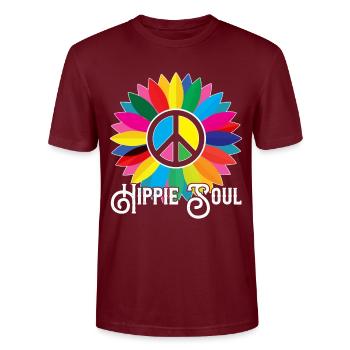 hippie seele - Stanley/Stella Unisex Bio-T-Shirt CRAFTER - Burgunderrot - Vorne - Alina (178cm) & Michal (187cm)