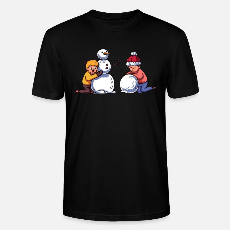 Kinder Schneemann - Stanley/Stella Unisex Bio-T-Shirt CRAFTER - Schwarz