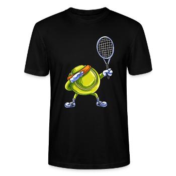 Tennisball Tennisspieler Tennisplatz - Stanley/Stella Unisex Bio-T-Shirt CRAFTER - Schwarz - Vorne - Alina (178cm) & Michal (187cm)