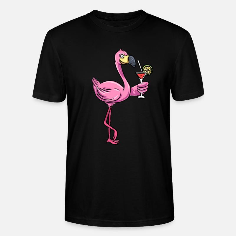 Flamingo Pinker Vogel - Stanley/Stella Unisex Bio-T-Shirt CRAFTER - Schwarz