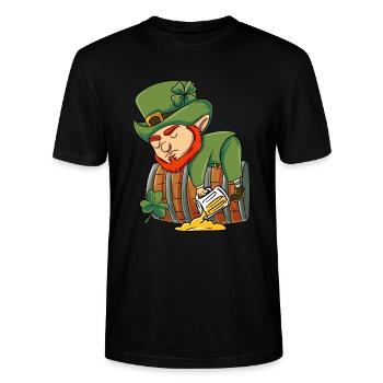 Irischer Kobold - Stanley/Stella Unisex Bio-T-Shirt CRAFTER - Schwarz - Vorne - Alina (178cm) & Michal (187cm)
