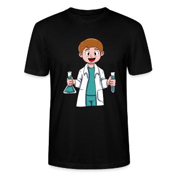 Kleiner Forscher - Stanley/Stella Unisex Bio-T-Shirt CRAFTER - Schwarz - Vorne - Alina (178cm) & Michal (187cm)