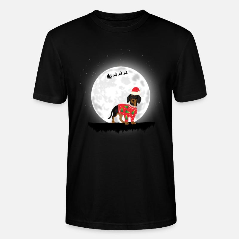 Dackel Weihnachten Geschenk - Stanley/Stella Unisex Bio-T-Shirt CRAFTER - Schwarz