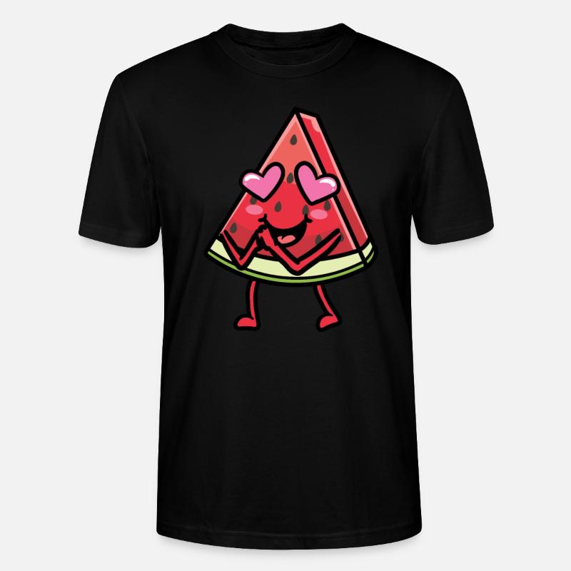 Pastèque amoureuse Émoticône Melon Fruit - T-shirt bio CRAFTER Stanley Stella Unisexe - noir