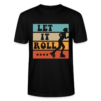 Inline skaters - Stanley/Stella CRAFTER Unisex Organic T-Shirt - black - Front - Alina (178cm) & Michal (187cm)