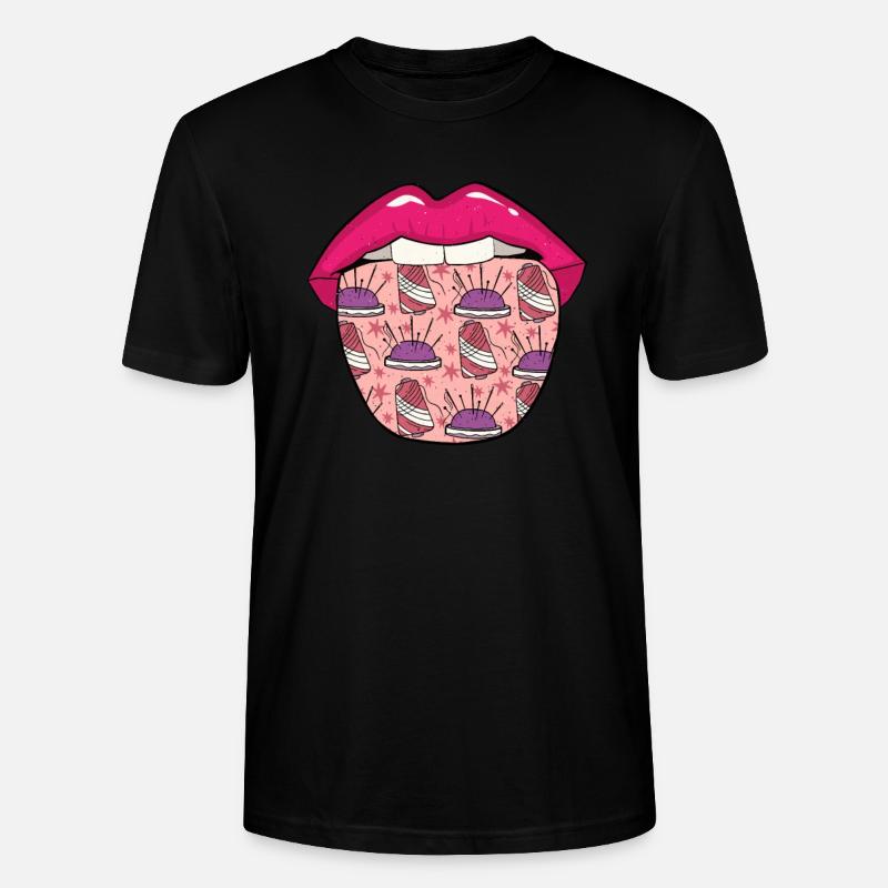 Machine à coudre les lèvres - T-shirt bio CRAFTER Stanley Stella Unisexe - noir