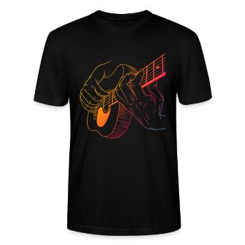 Guitare acoustique Guitare vintage - T-shirt bio CRAFTER Stanley Stella Unisexe - noir - Devant - Alina (178cm) & Michal (187cm)