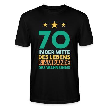 Siebzig Siebzigster 70 Jahre Geburtstag - Stanley/Stella Unisex Bio-T-Shirt CRAFTER - Schwarz - Vorne - Alina (178cm) & Michal (187cm)