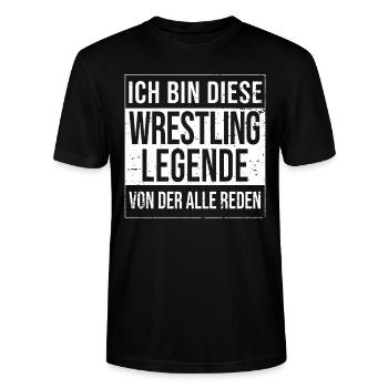 Wrestling-Ringer Geburtstag geboren Legende - Stanley/Stella Unisex Bio-T-Shirt CRAFTER - Schwarz - Vorne - Alina (178cm) & Michal (187cm)