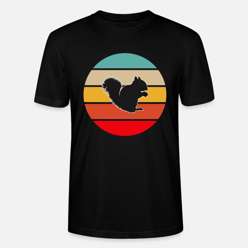 Eichhörnchen Retro - Stanley/Stella Unisex Bio-T-Shirt CRAFTER - Schwarz