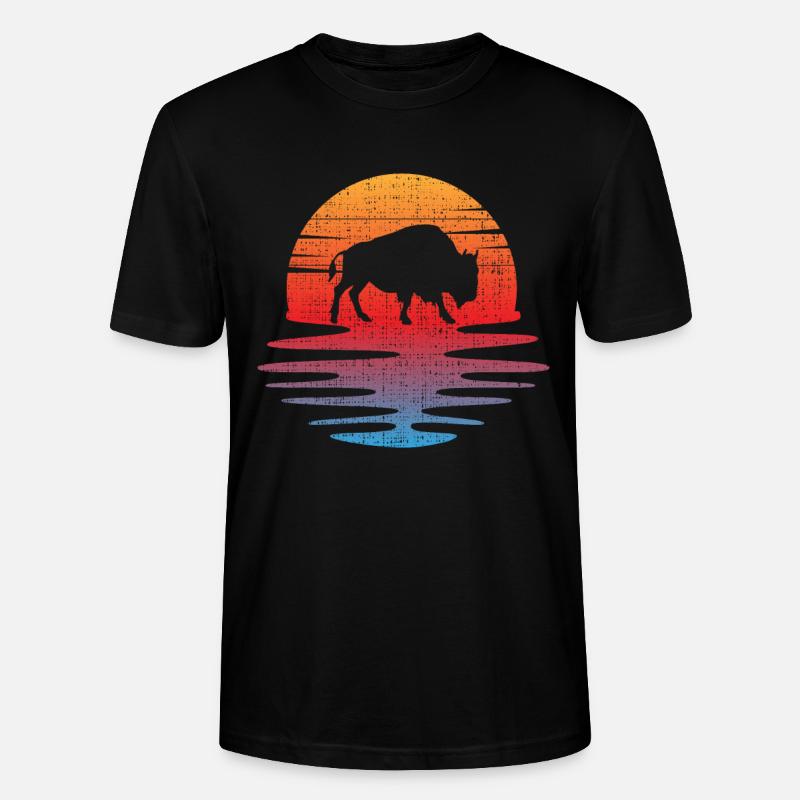 Büffel - Stanley/Stella Unisex Bio-T-Shirt CRAFTER - Schwarz