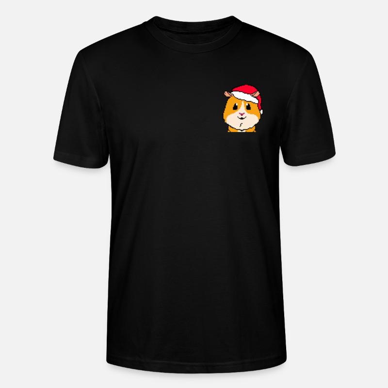 Cochon d’Inde Pixélisé Noël Drôle - T-shirt bio CRAFTER Stanley Stella Unisexe - noir