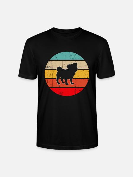 Pug Retro - Stanley/Stella CRAFTER Unisex Organic T-Shirt - black