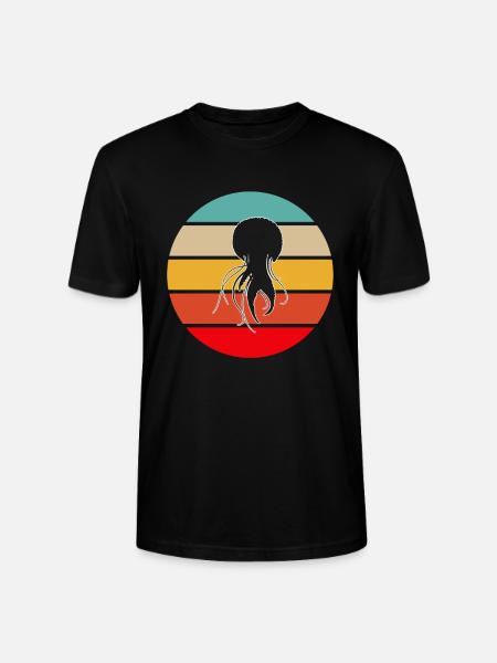 Jellyfish Retro - Stanley/Stella CRAFTER Unisex Organic T-Shirt - black