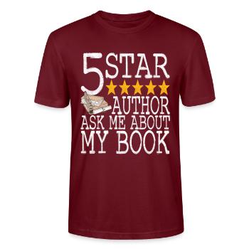 Autor Schreiber - Stanley/Stella Unisex Bio-T-Shirt CRAFTER - Burgunderrot - Vorne - Alina (178cm) & Michal (187cm)