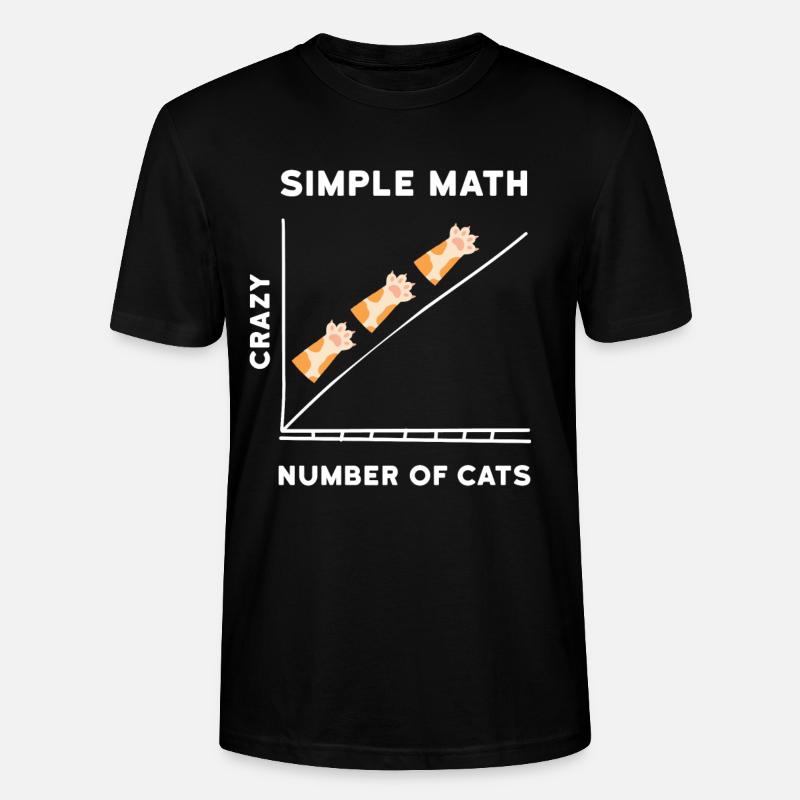 Simple Math Kitten Cats - Stanley/Stella CRAFTER Unisex Organic T-Shirt - black