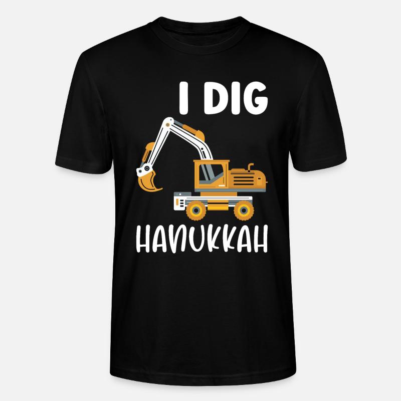 Baggerfahrer Bagger Hanukkah - Stanley/Stella Unisex Bio-T-Shirt CRAFTER - Schwarz