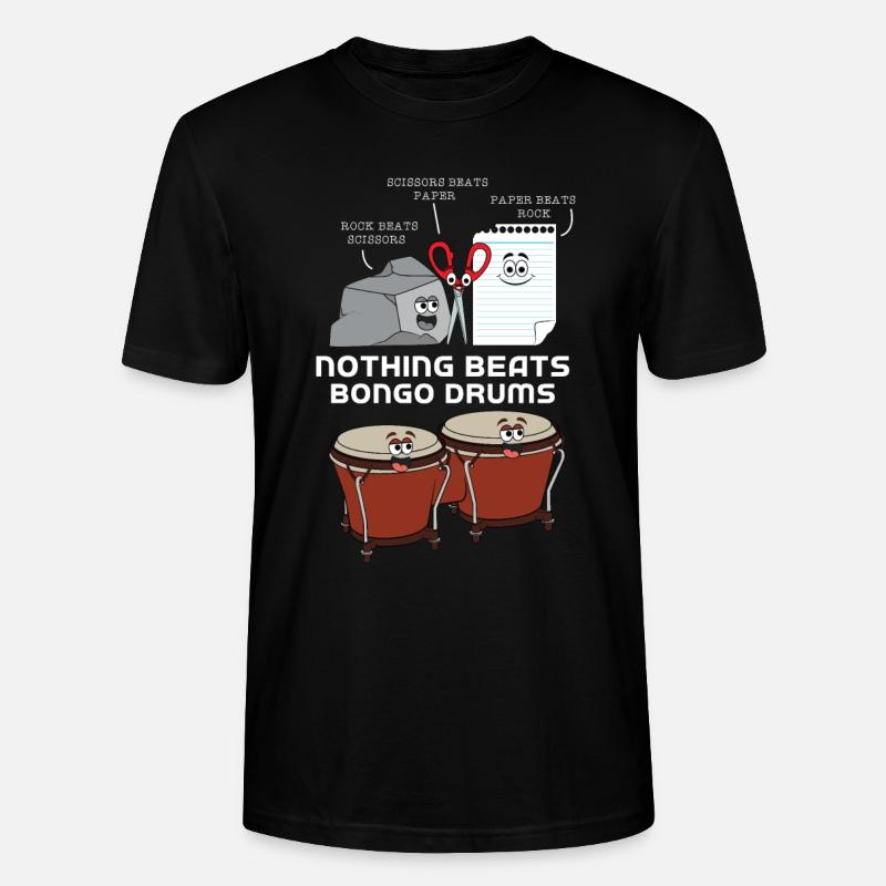 Bongo Drums Drum - Stanley/Stella CRAFTER Unisex Organic T-Shirt - black