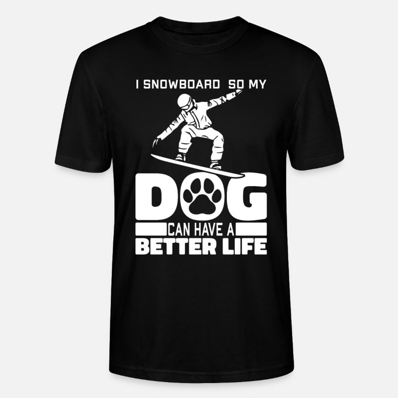 Snowboard Snowboarder Hund - Stanley/Stella Unisex Bio-T-Shirt CRAFTER - Schwarz