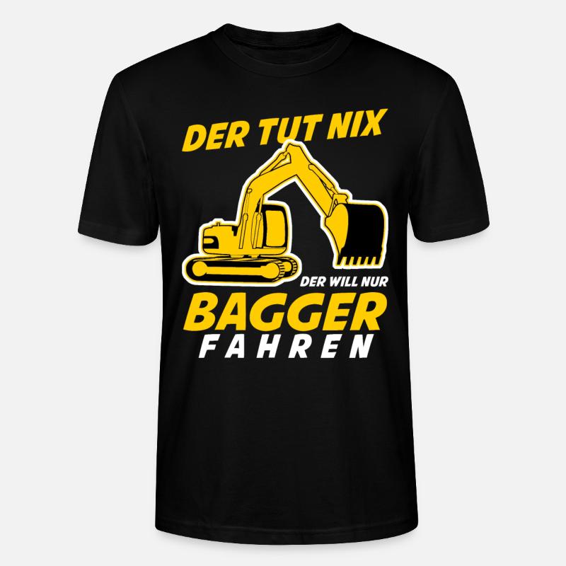 Bagger Witz Baustelle Baggerfahrer - Stanley/Stella Unisex Bio-T-Shirt CRAFTER - Schwarz