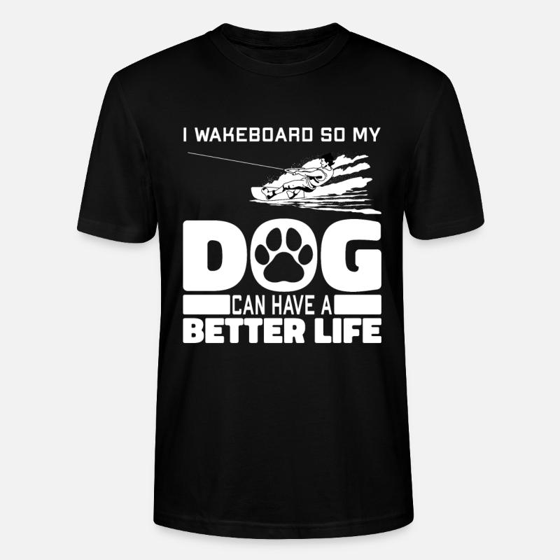 Wakeboard Wakeboarder Hund - Stanley/Stella Unisex Bio-T-Shirt CRAFTER - Schwarz