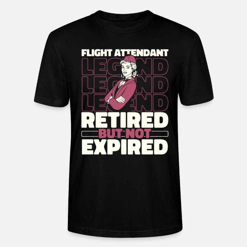 Flugbegleiter Stewardess Im Ruhestand - Stanley/Stella Unisex Bio-T-Shirt CRAFTER - Schwarz
