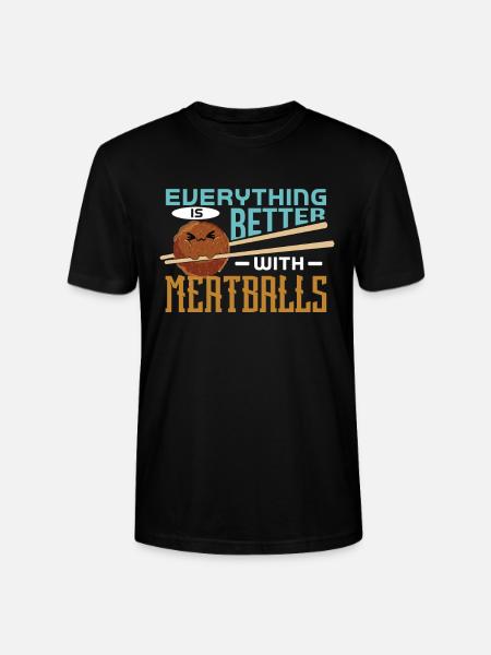 Meatballs Meatballs Gift - Stanley/Stella CRAFTER Unisex Organic T-Shirt - black