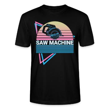 Machine à scier Retro - T-shirt bio CRAFTER Stanley Stella Unisexe - noir - Devant - Alina (178cm) & Michal (187cm)