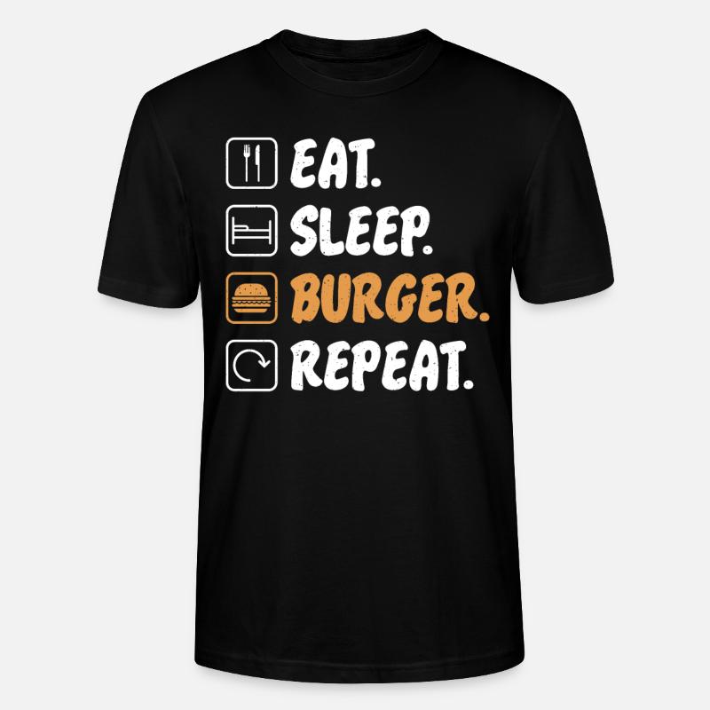 Burger Lover Geschenk - Stanley/Stella Unisex Bio-T-Shirt CRAFTER - Schwarz