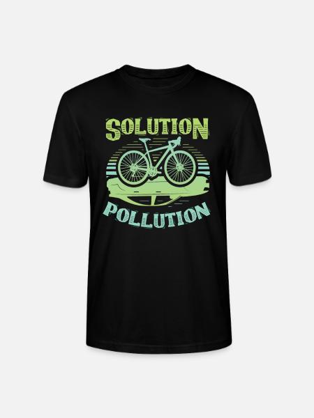 Polution Solution Environmental Protection Cycling - Stanley/Stella CRAFTER Unisex Organic T-Shirt - black