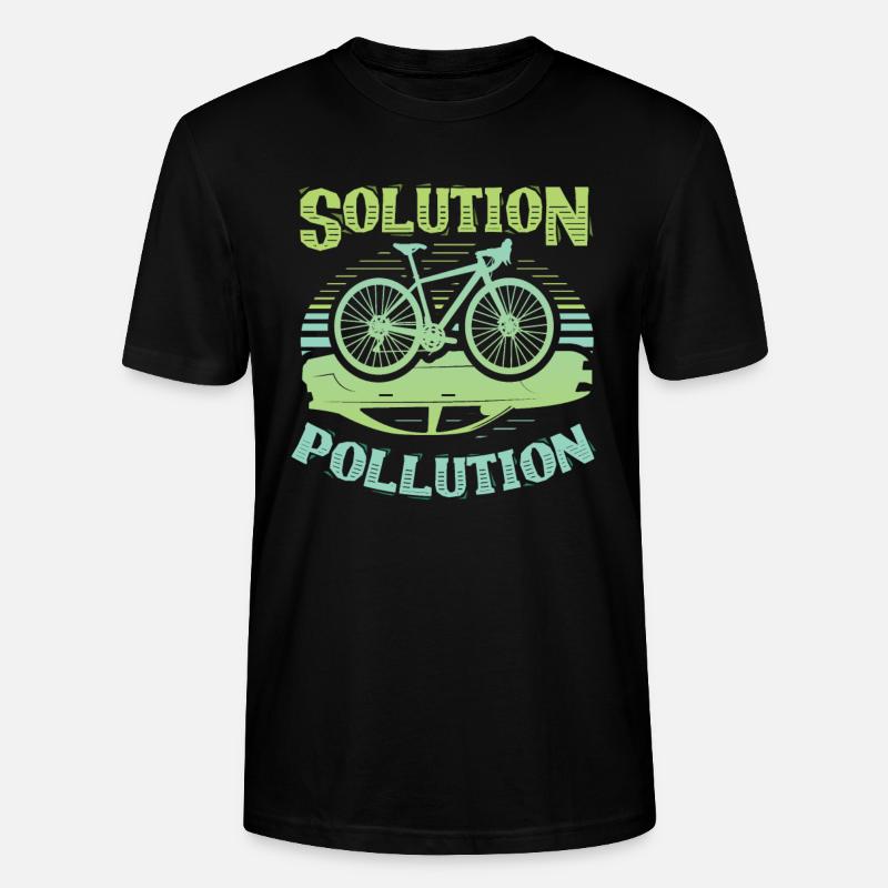 Polution Solution Environmental Protection Cycling - Stanley/Stella CRAFTER Unisex Organic T-Shirt - black