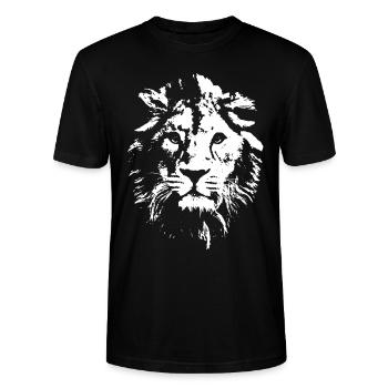 löwe löwenkopf - Stanley/Stella Unisex Bio-T-Shirt CRAFTER - Schwarz - Vorne - Alina (178cm) & Michal (187cm)