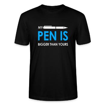 MY PEN IS - Glied - BIGGER - Stanley/Stella Unisex Bio-T-Shirt CRAFTER - Schwarz - Vorne - Alina (178cm) & Michal (187cm)