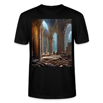 Mythologie grecque Temple Ruines Grèce - T-shirt bio CRAFTER Stanley Stella Unisexe - noir - Devant - Alina (178cm) & Michal (187cm)