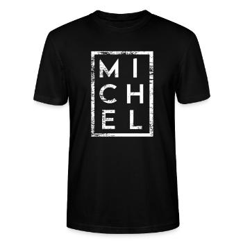 Michel Minimalismus - Stanley/Stella Unisex Bio-T-Shirt CRAFTER - Schwarz - Vorne - Alina (178cm) & Michal (187cm)